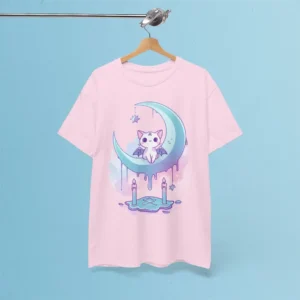 Cat with Melting Moon T-Shirt